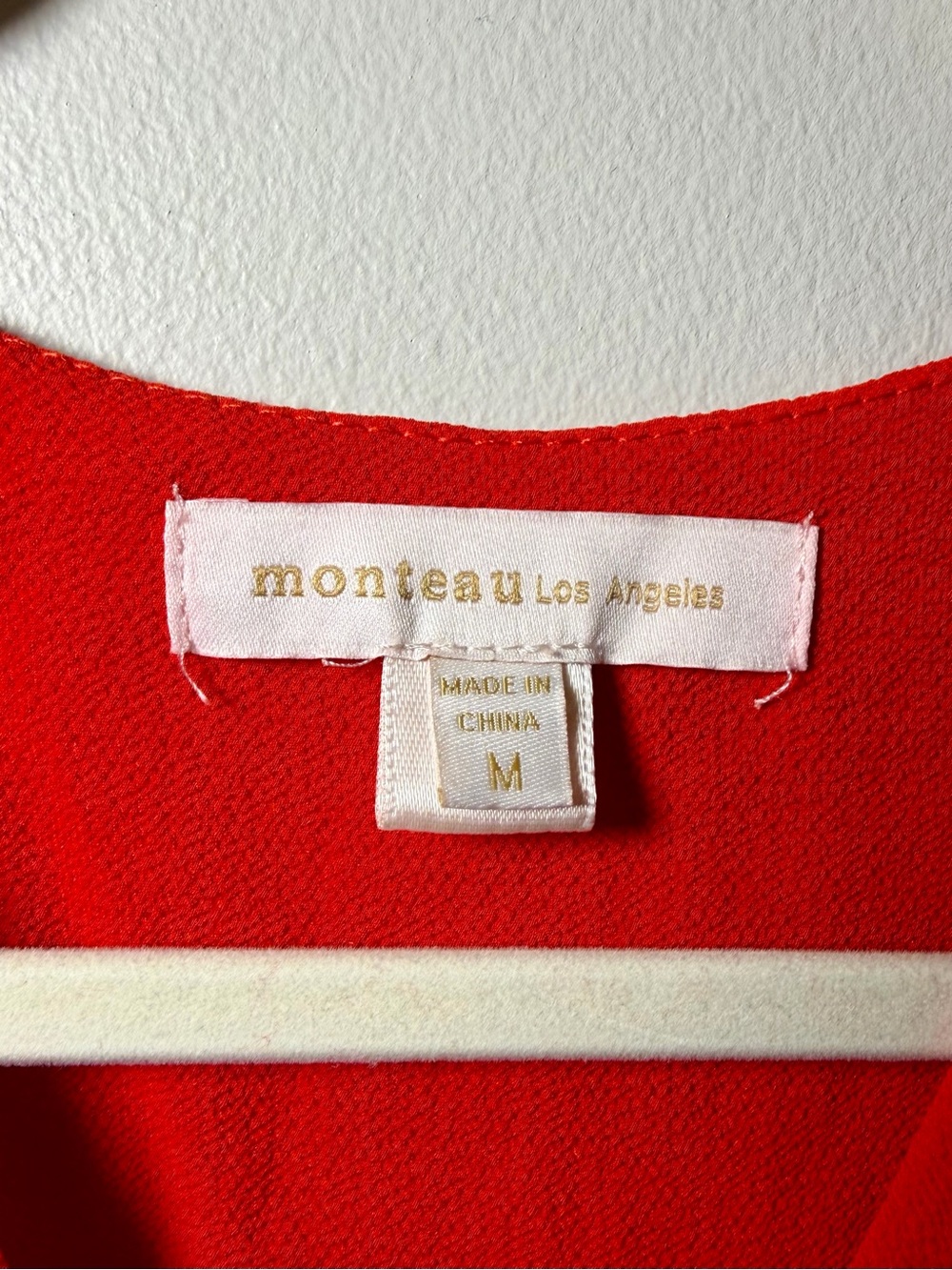 Monteau Red Wrap Peplum Blouse - Picture 2 of 7